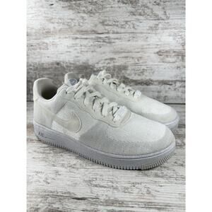 Women's Nike Air Force 1 Crater Flyknit Sneakers White/Gray Sz 8.5 Athletic